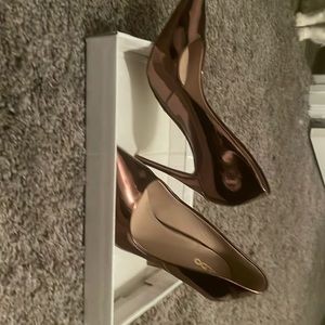 Worn once for photo shoot , copper heels